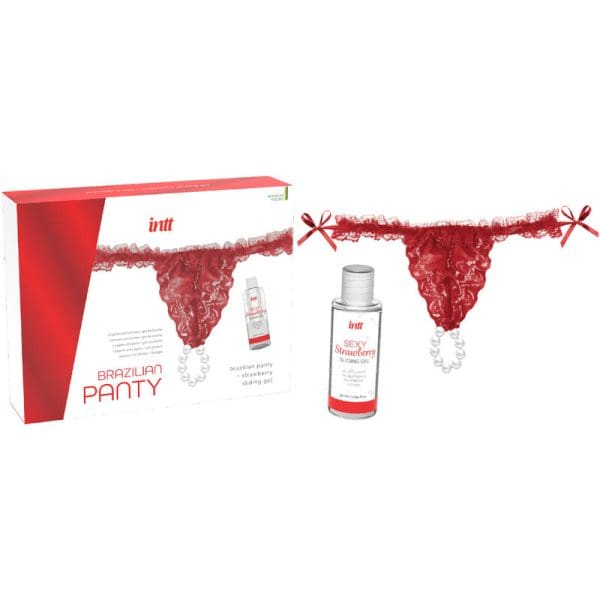 INTT RELEASES - BRAZILIAN RED PANTY WITH PEARLS AND LUBRICATING GEL 50 ML 3